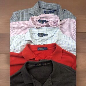 (Lot Of 5) Ralph Lauren Polo Shirts Mens XL Classic 2 Short Sleeve 3 Long Sleeve